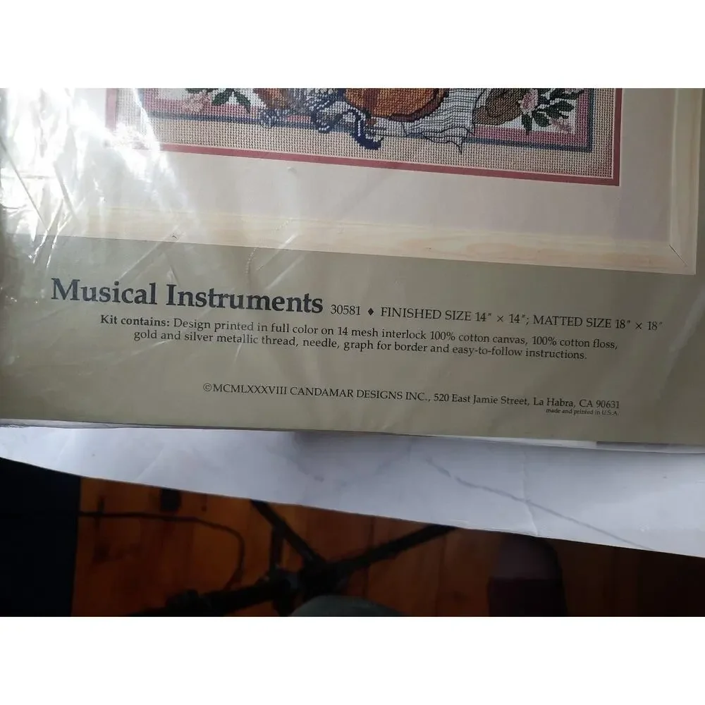 Candamar Something Special Needlepoint Kit Musical Instruments 30581 Vintage